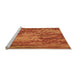 Sideview of Machine Washable Transitional Neon Orange Rug, wshpat2819org