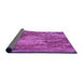Thickness of Patterned Bright Neon Pink Purple Rug, pat2819pur