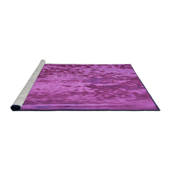 Sideview of Machine Washable Transitional Bright Neon Pink Purple Rug, wshpat2819pur