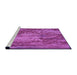 Sideview of Machine Washable Transitional Bright Neon Pink Purple Rug, wshpat2819pur