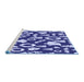 Sideview of Machine Washable Transitional Cobalt Blue Rug, wshpat282blu