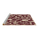 Sideview of Machine Washable Transitional Burgundy Red Rug, wshpat282brn
