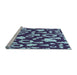 Sideview of Machine Washable Transitional Denim Blue Rug, wshpat282lblu
