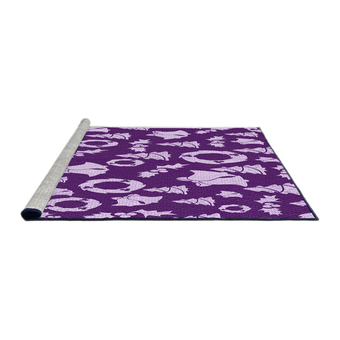 Sideview of Machine Washable Transitional Bright Purple Rug, wshpat282pur