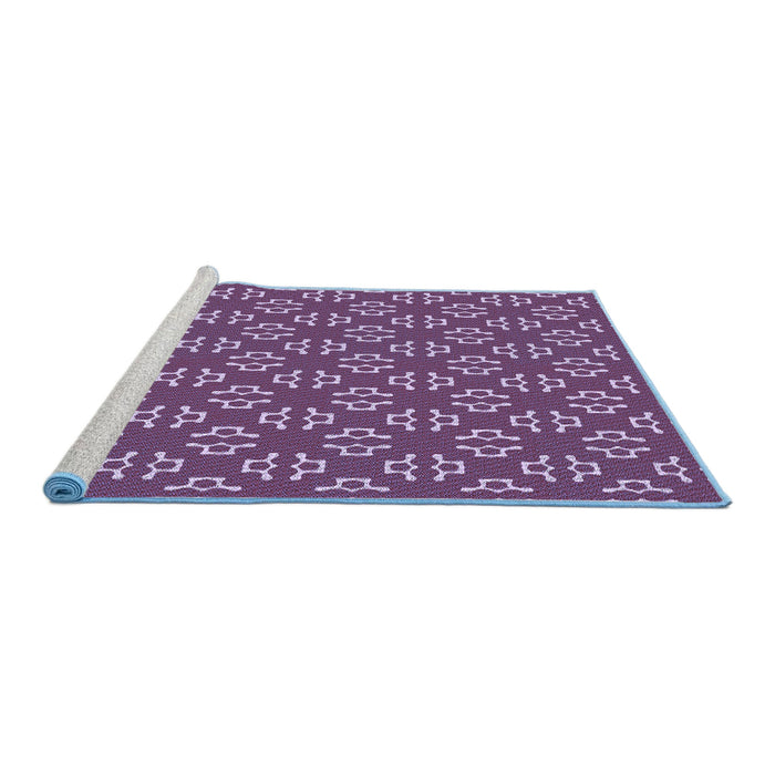 Sideview of Machine Washable Transitional Lilac Purple Rug, wshpat2820blu