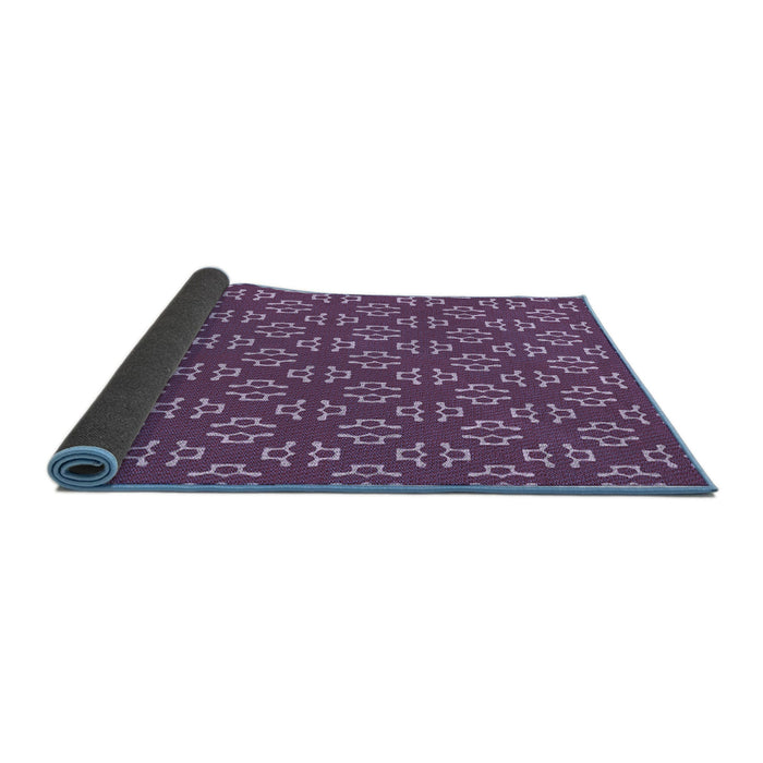 Thickness of Patterned Lilac Purple Rug, pat2820blu
