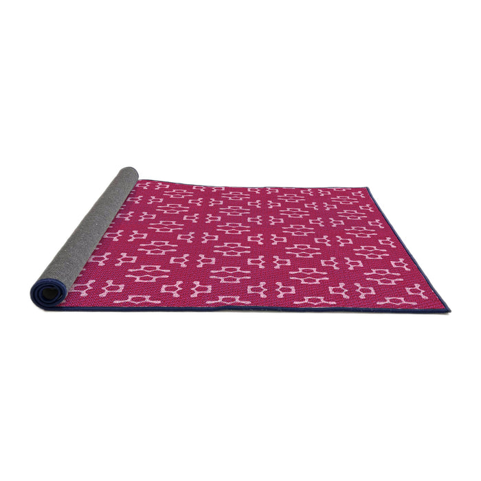 Thickness of Patterned Raspberry Red Rug, pat2820pur