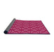 Thickness of Patterned Raspberry Red Rug, pat2820pur