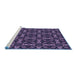 Sideview of Machine Washable Transitional Purple Sage Bush Purple Rug, wshpat2821blu