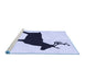 Sideview of Machine Washable Transitional Lavender Blue Rug, wshpat2822blu