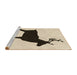 Sideview of Machine Washable Transitional Wheat Beige Rug, wshpat2822brn