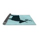 Thickness of Patterned Deep-Sea Green Rug, pat2822lblu