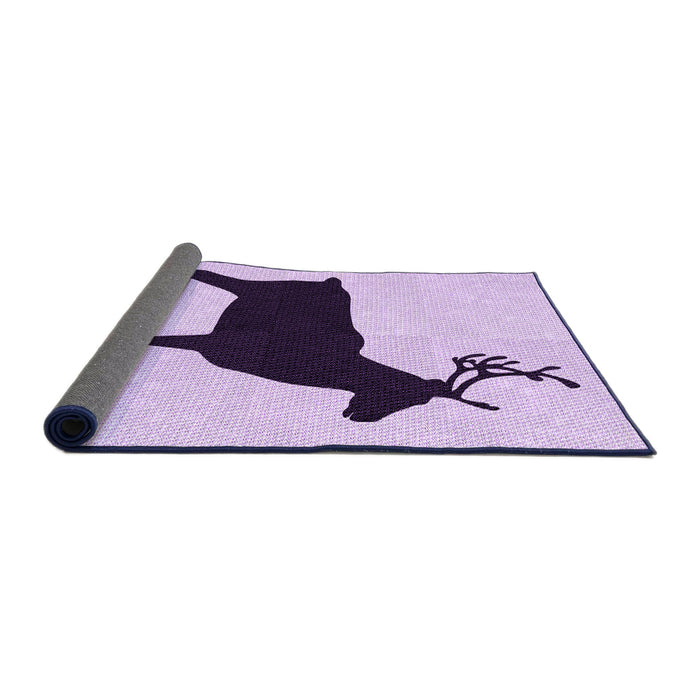 Thickness of Patterned Purple Flower Purple Rug, pat2822pur