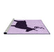 Sideview of Machine Washable Transitional Purple Flower Purple Rug, wshpat2822pur