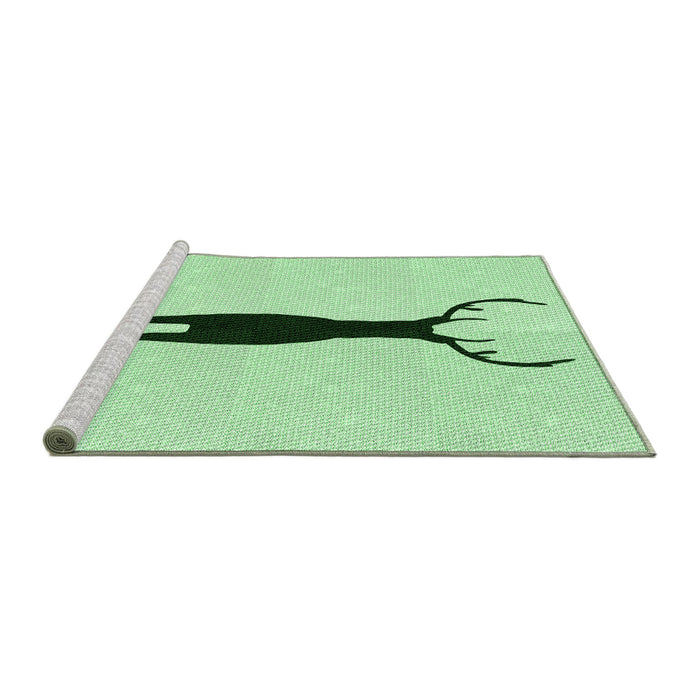Sideview of Machine Washable Transitional Mint Green Rug, wshpat2823grn