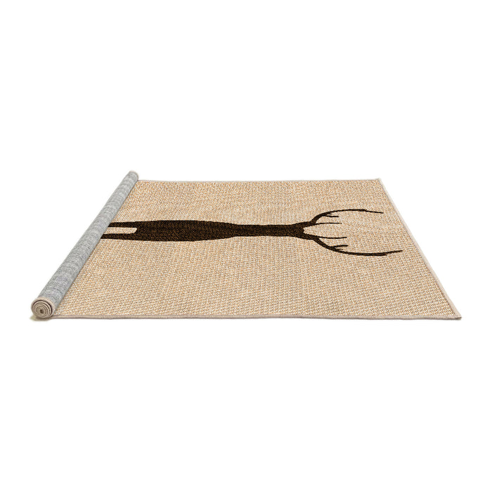 Sideview of Machine Washable Transitional Peru Brown Rug, wshpat2823org