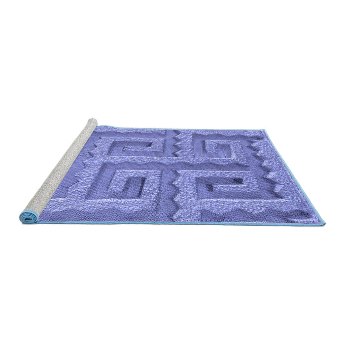 Sideview of Machine Washable Transitional Purple Mimosa Purple Rug, wshpat2824blu