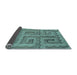 Thickness of Patterned Dull-Sea Green Rug, pat2824lblu