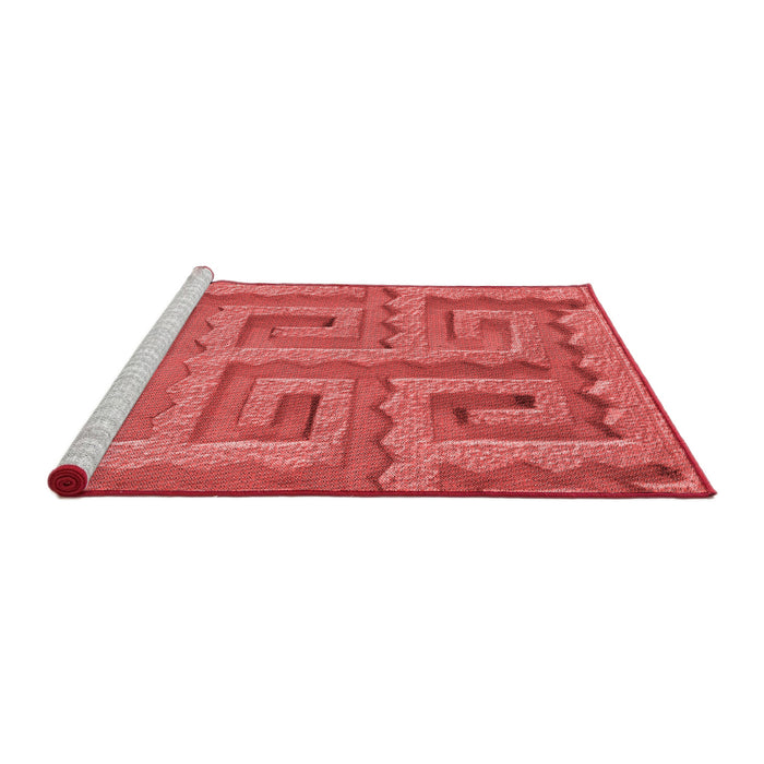 Sideview of Machine Washable Transitional Red Rug, wshpat2824rd