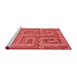 Sideview of Machine Washable Transitional Red Rug, wshpat2824rd