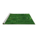 Sideview of Machine Washable Transitional Deep Emerald Green Rug, wshpat2825grn