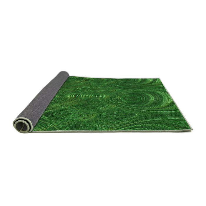 Thickness of Patterned Deep Emerald Green Rug, pat2825grn