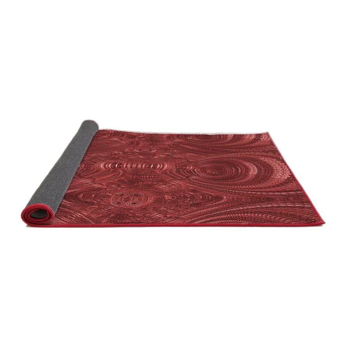 Thickness of Patterned Cranberry Red Rug, pat2825rd