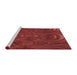 Sideview of Machine Washable Transitional Cranberry Red Rug, wshpat2825rd