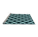 Sideview of Machine Washable Transitional Blue Rug, wshpat2826lblu