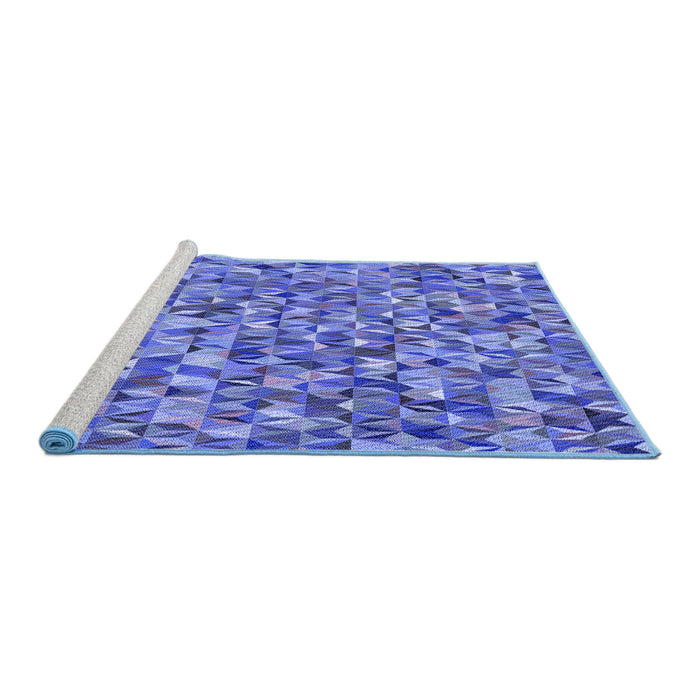 Sideview of Machine Washable Transitional Sky Blue Rug, wshpat2827blu