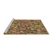 Sideview of Machine Washable Transitional Brown Red Rug, wshpat2827brn