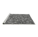 Sideview of Machine Washable Transitional Grey Gray Rug, wshpat2827gry