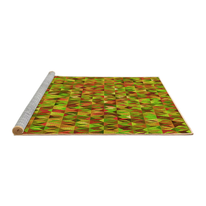 Sideview of Machine Washable Transitional Pistachio Green Rug, wshpat2827yw