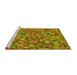 Sideview of Machine Washable Transitional Pistachio Green Rug, wshpat2827yw