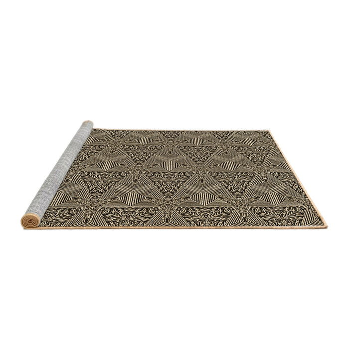 Sideview of Machine Washable Transitional Midnight Gray Rug, wshpat2828brn