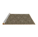 Sideview of Machine Washable Transitional Midnight Gray Rug, wshpat2828brn