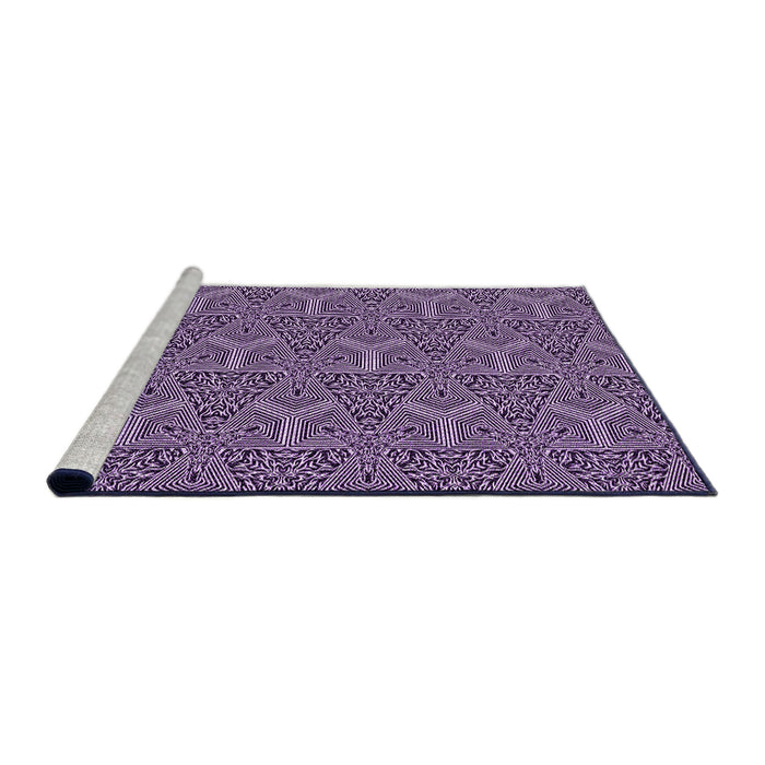 Sideview of Machine Washable Transitional Dark Purple Rug, wshpat2828pur