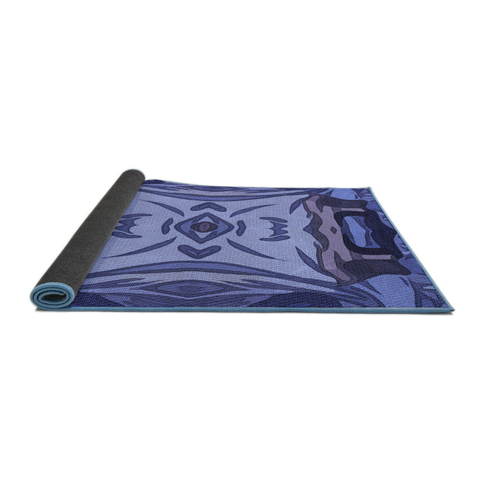 Thickness of Patterned Sky Blue Rug, pat2829blu