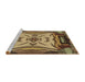 Sideview of Machine Washable Transitional Golden Gold Rug, wshpat2829brn