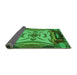 Thickness of Patterned Deep Emerald Green Rug, pat2829grn
