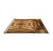 Sideview of Machine Washable Transitional Orange Rug, wshpat2829org