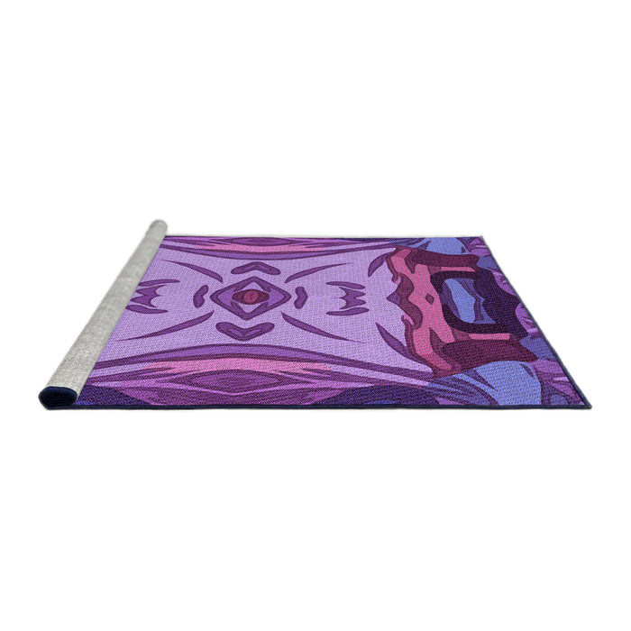 Sideview of Machine Washable Transitional Dark Magenta Purple Rug, wshpat2829pur
