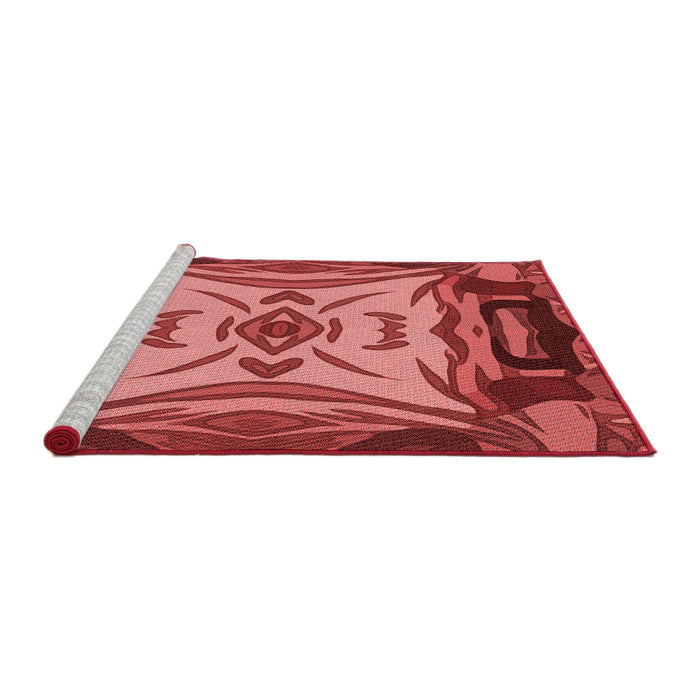 Sideview of Machine Washable Transitional Red Rug, wshpat2829rd