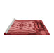 Sideview of Machine Washable Transitional Red Rug, wshpat2829rd