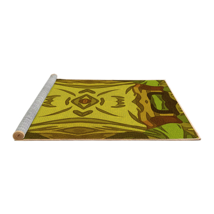 Sideview of Machine Washable Transitional Dark Bronze Brown Rug, wshpat2829yw