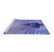 Sideview of Machine Washable Transitional Slate Blue Rug, wshpat283blu