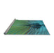 Sideview of Machine Washable Transitional Sea Green Rug, wshpat283lblu