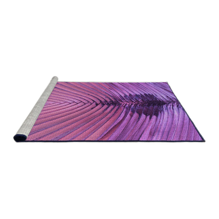 Sideview of Machine Washable Transitional Orchid Purple Rug, wshpat283pur