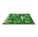 Sideview of Machine Washable Transitional Green Rug, wshpat2830grn