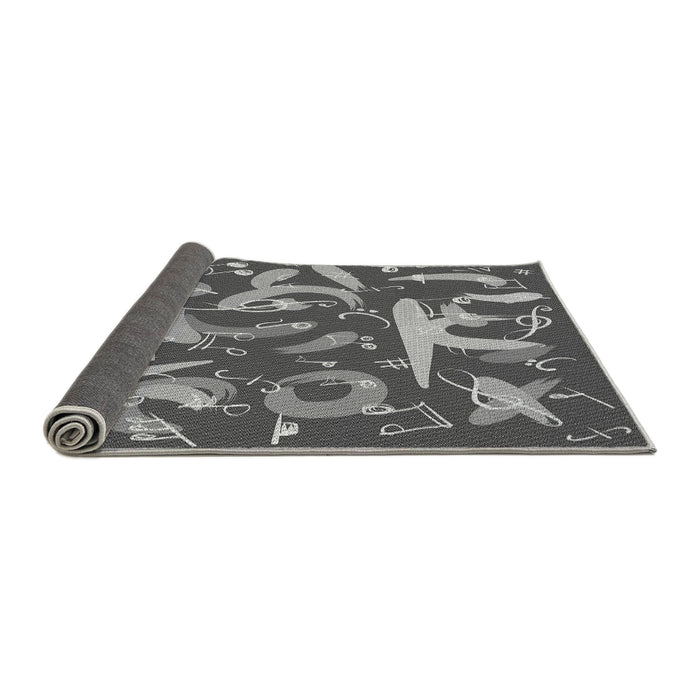 Thickness of Patterned Gunmetal Gray Rug, pat2830gry